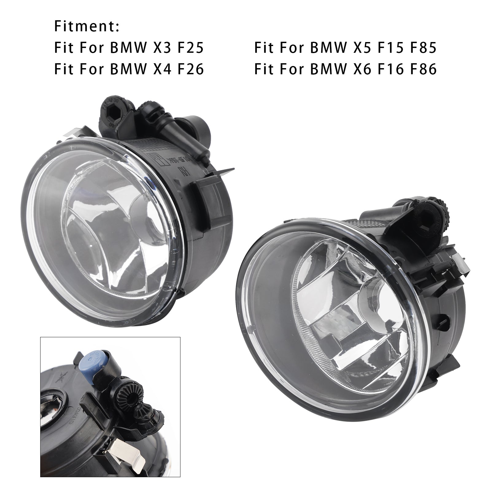 Pair Front Fog Light Lamps Without Bulbs For BMW X3 X4 X5 X6 63177238787