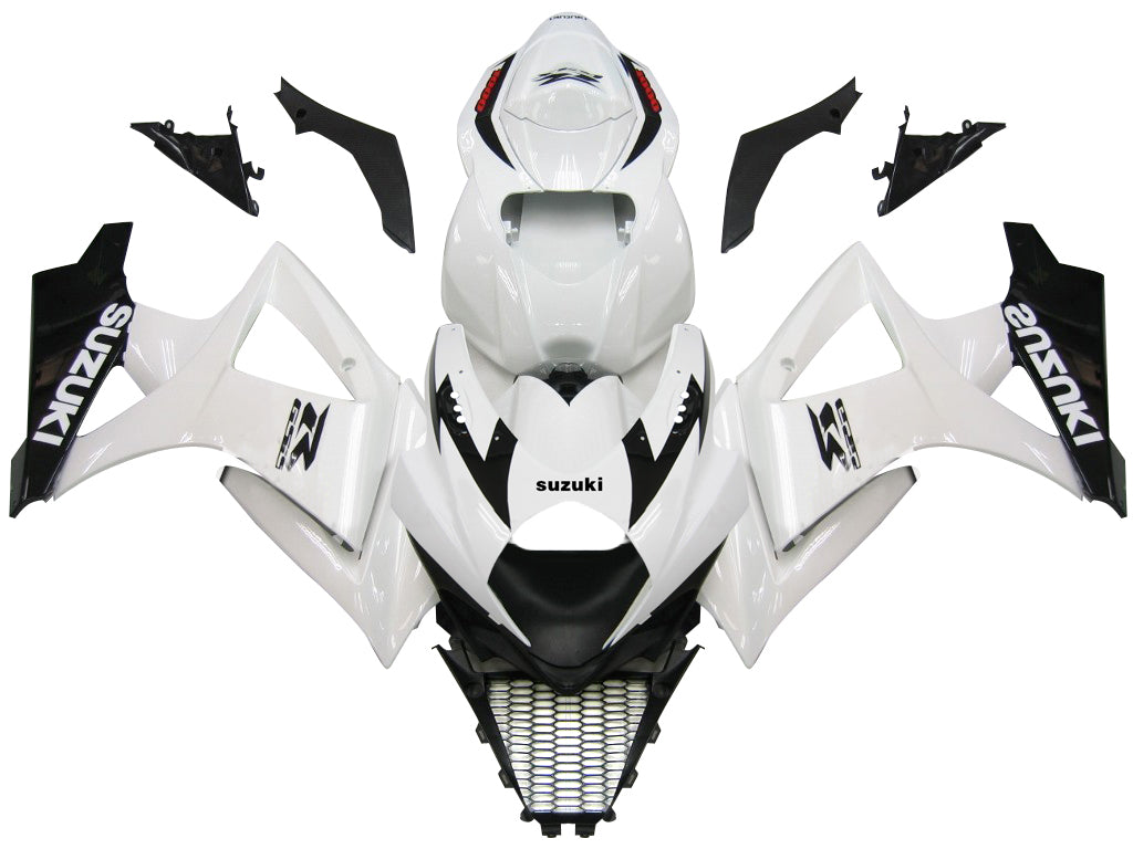 2007-2008 Suzuki GSXR 1000 Blanc & Noir GSXR Racing Carénages Générique