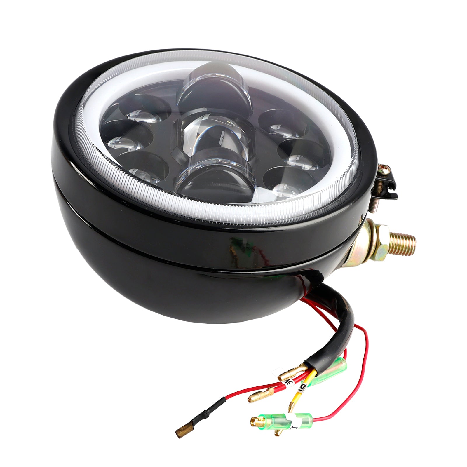 Phare antibrouillard à 9 ampoules personnalisé 5.75" Noir pour Racer Bobber Chopper