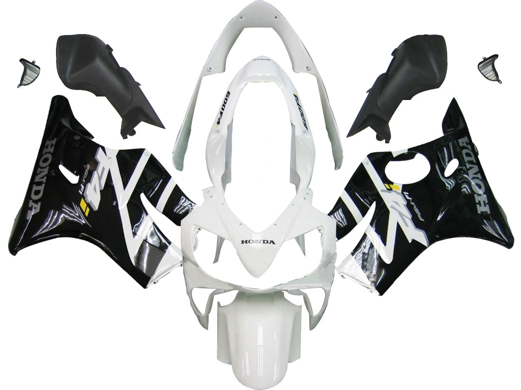 2004-2007 Honda CBR 600 F4i White & Black F4i Racing Fairings Generic