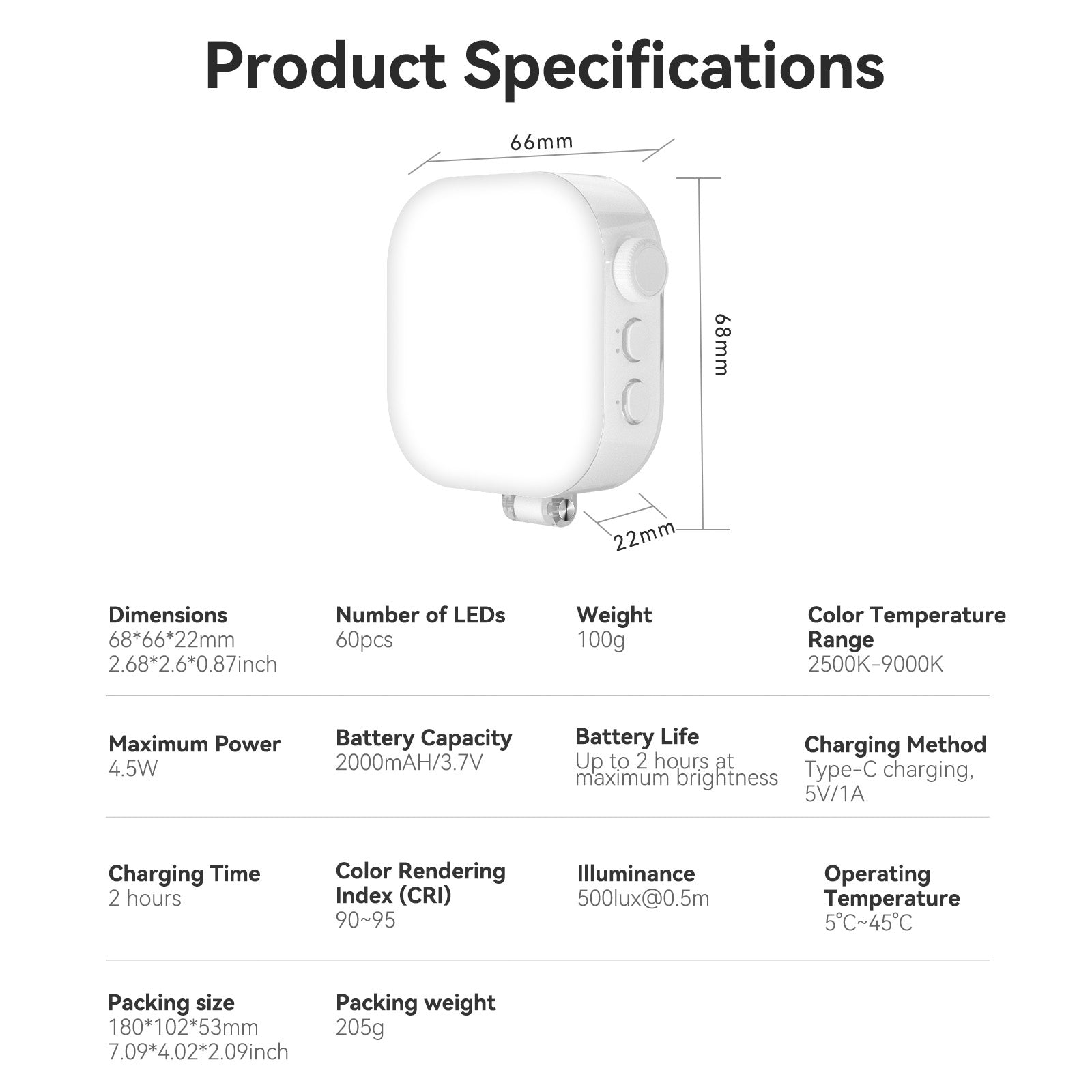 Full Color Mobile Phone Magnetic ICE Cube Light Mini Desktop Portable Fill Light