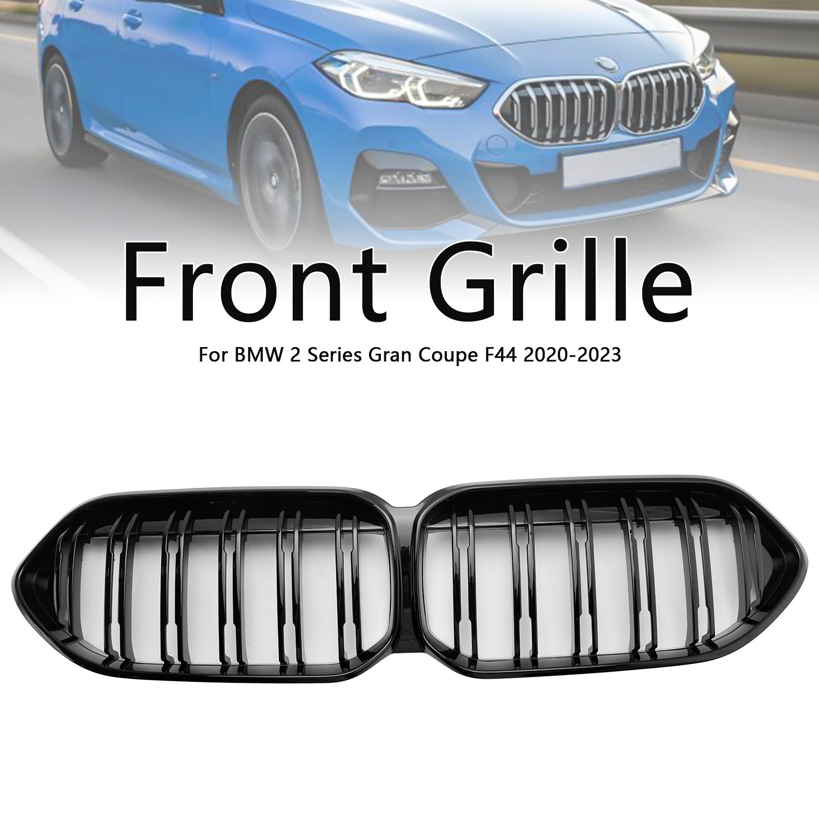 2020-2023 BMW 2-serie Gran Coupe F44 blank svart frontstøtfangergrill 51135A39378 51138080494