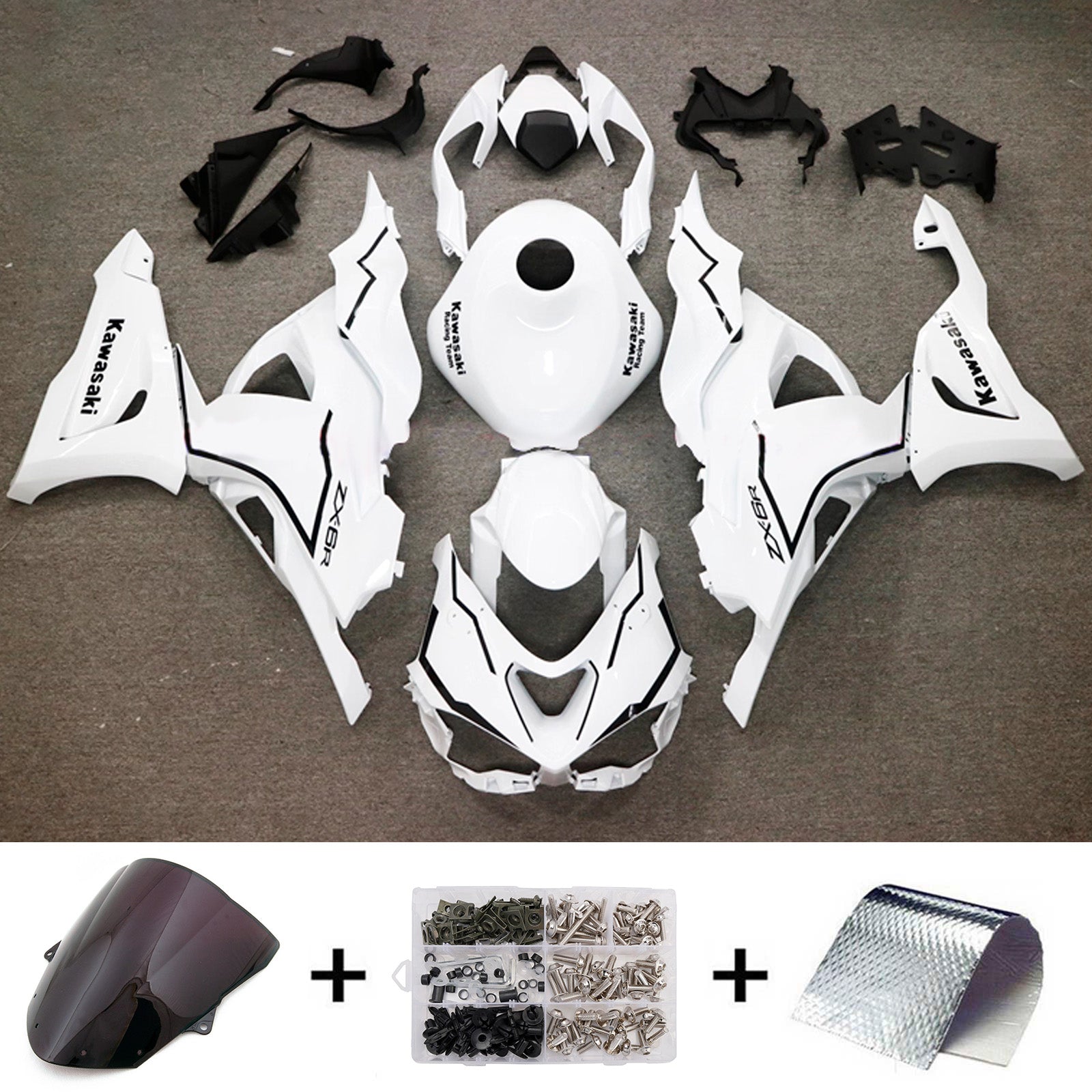 Kit carenatura iniezione carrozzeria in plastica ABS adatta per Kawasaki ZX-6R 2024-2025