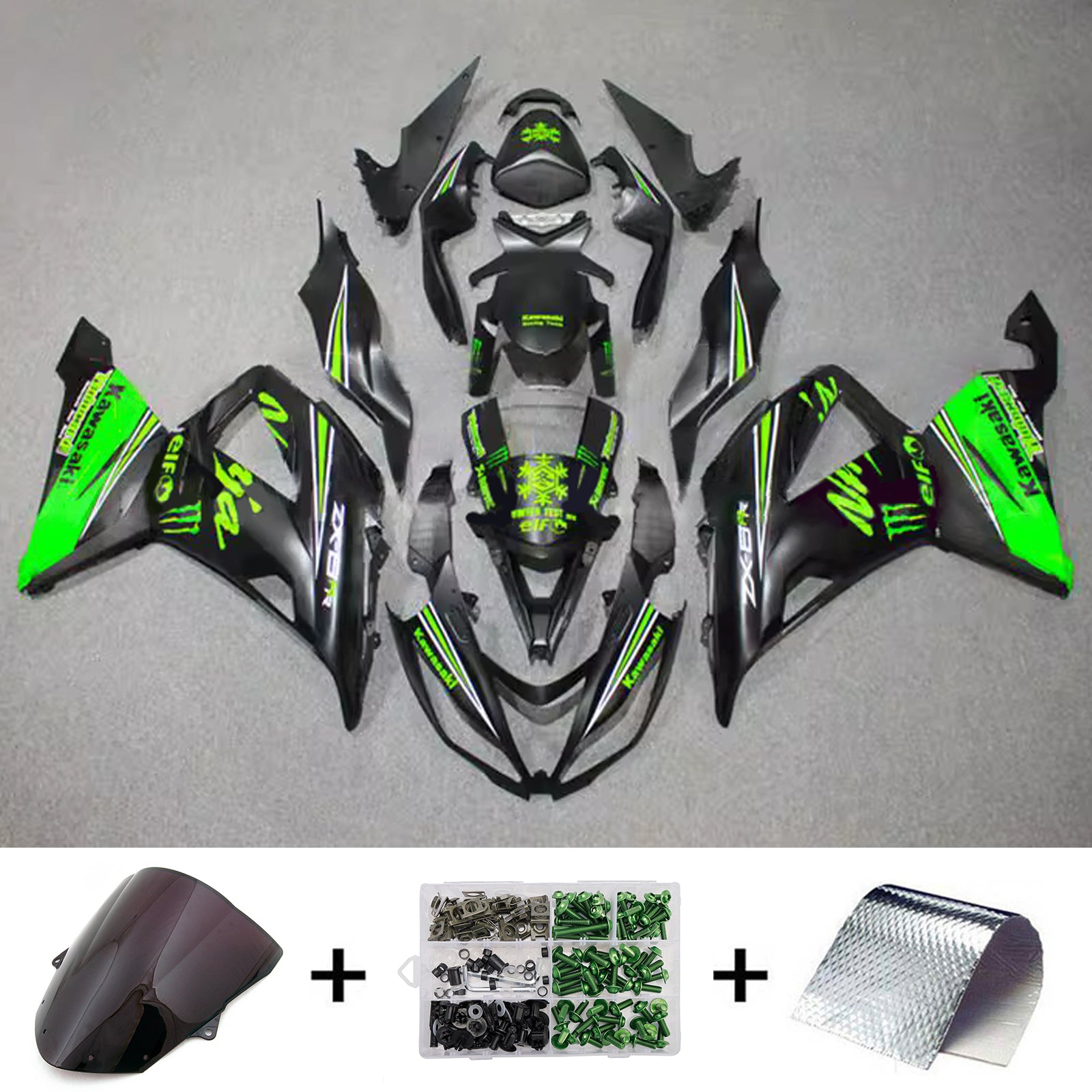 Kit carena iniezione carrozzeria in plastica ABS adatta per Kawasaki ZX6R 636 2013-2018
