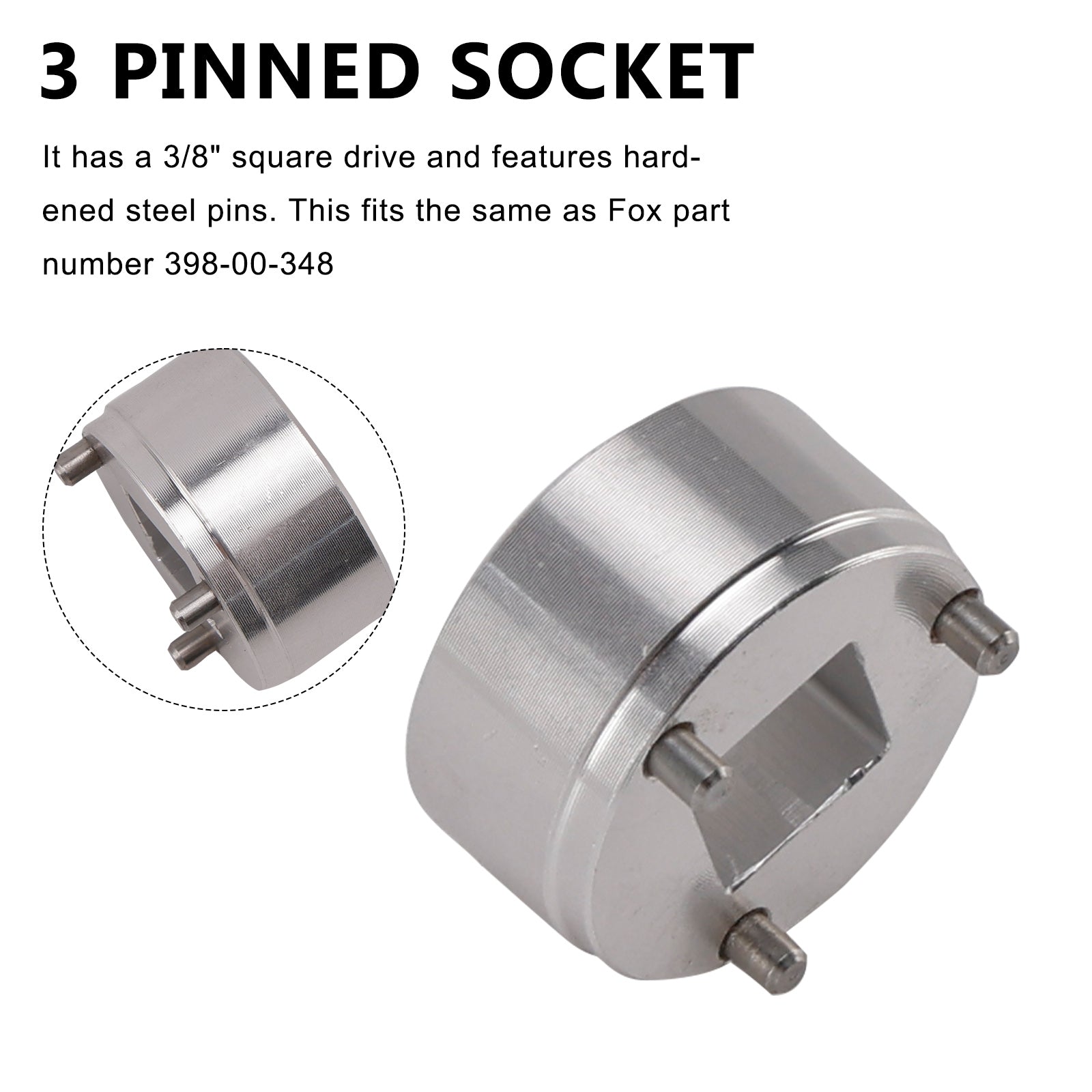 Outil de douille de fourche pour retrait du piston intérieur Fox CTD à 3 broches - comme 398-00-348