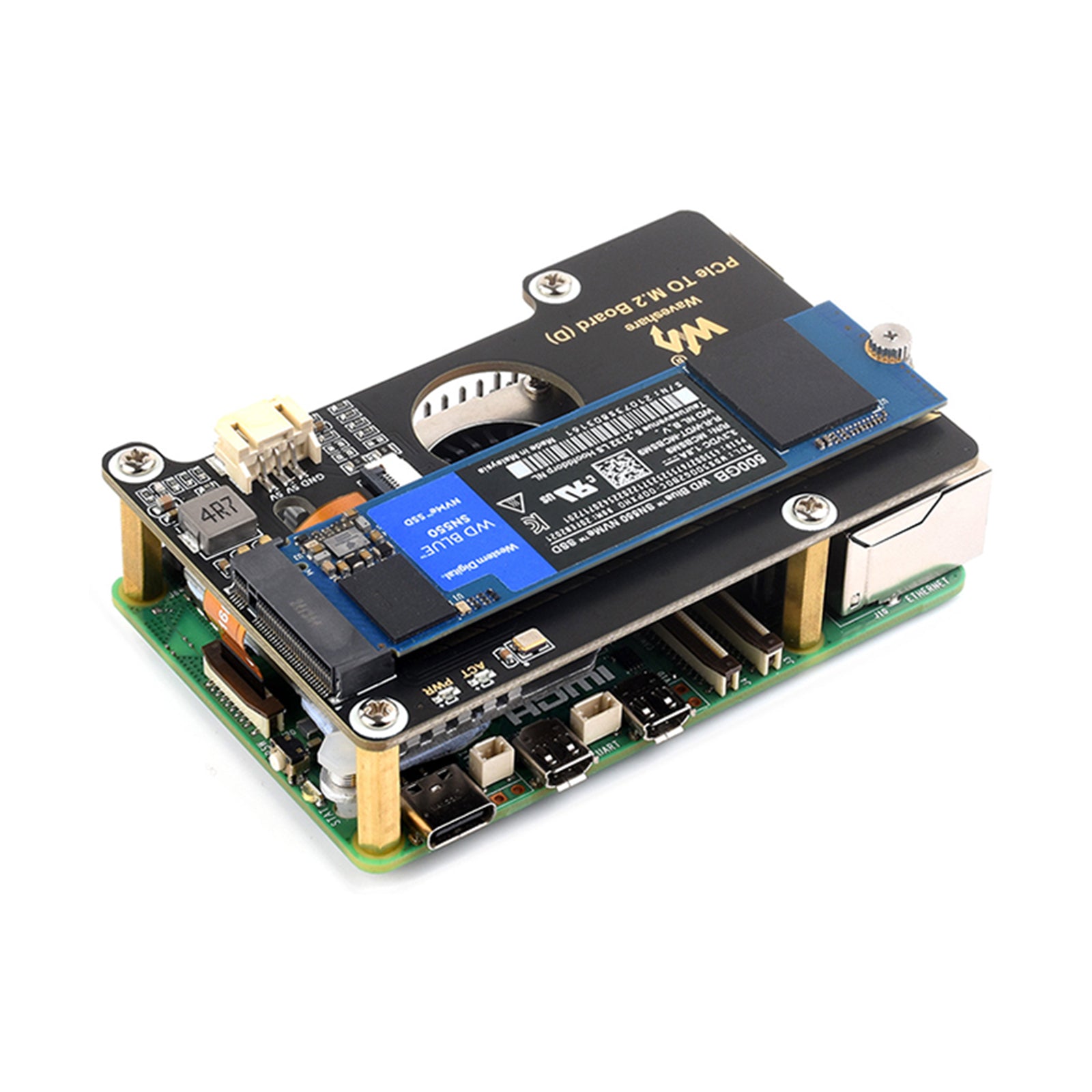 Carte d'extension de transmission Raspberry Pi 5 PCIE vers M.2, Rotor d'interface 8Gbps