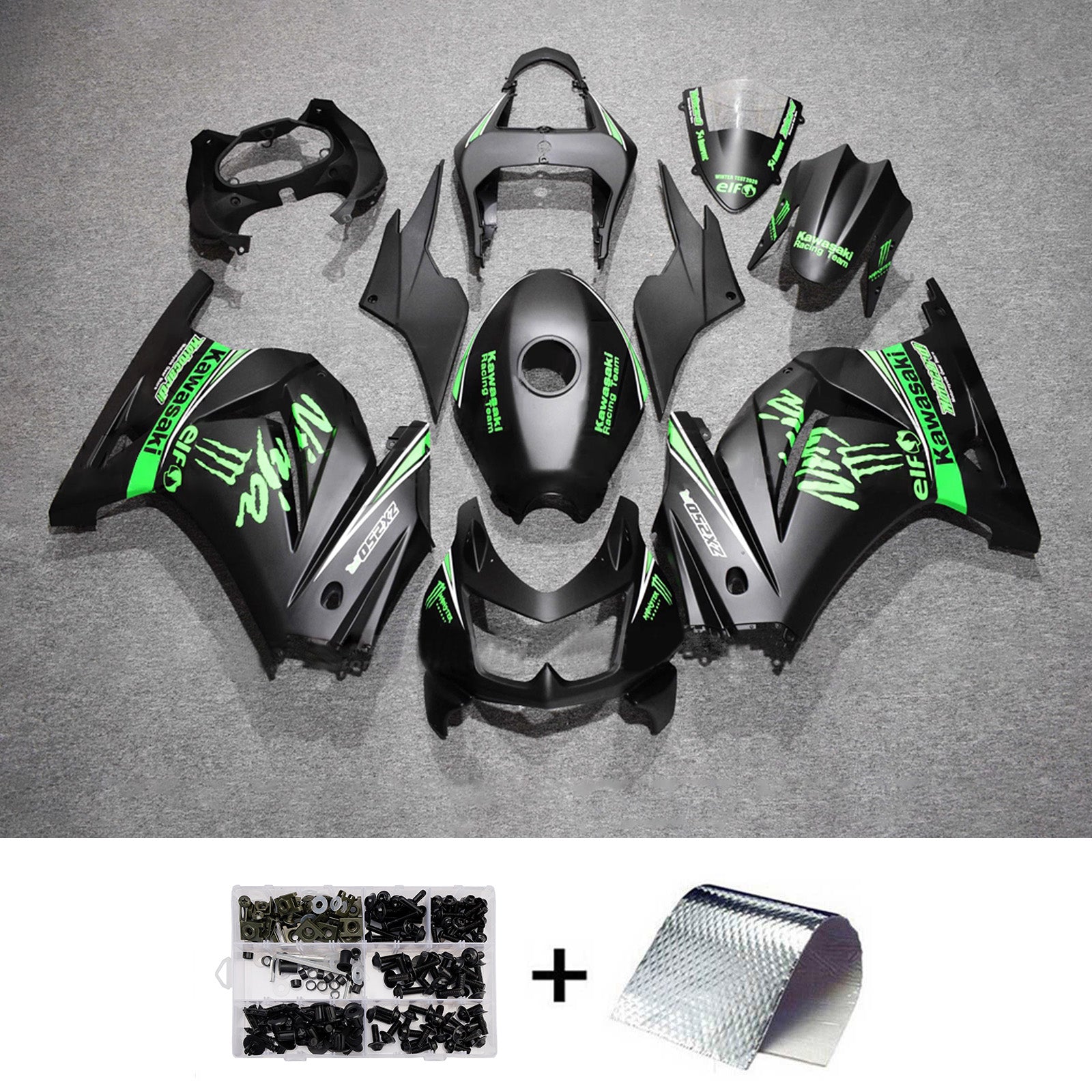 Kit carena iniezione carrozzeria in plastica ABS adatta per Kawasaki EX250 Ninja250R 2008-2012