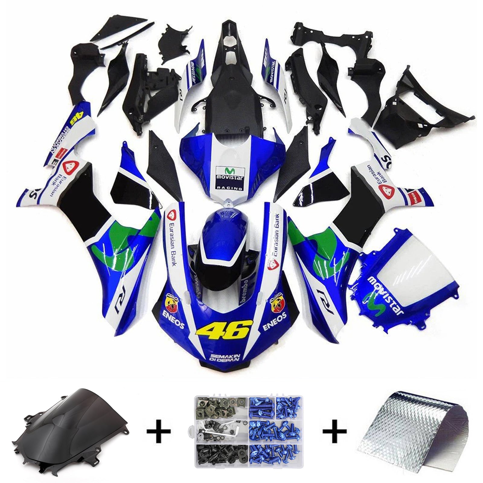 Kit de carénage d'injection Yamaha YZF-R1 2020-2024, carrosserie en plastique ABS