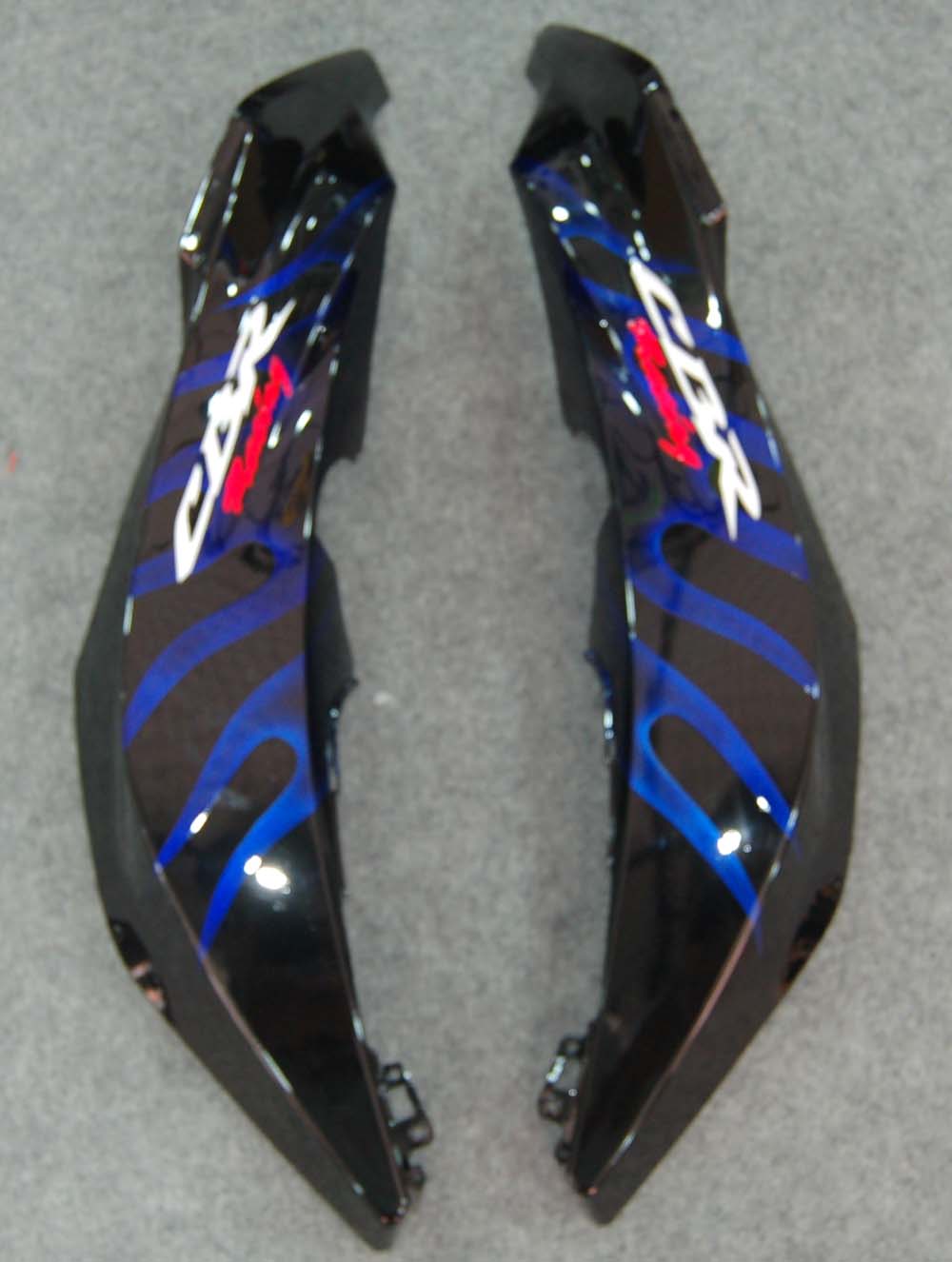 2007-2008 Honda CBR 600 RR Carénages de course flamme noire et bleue générique