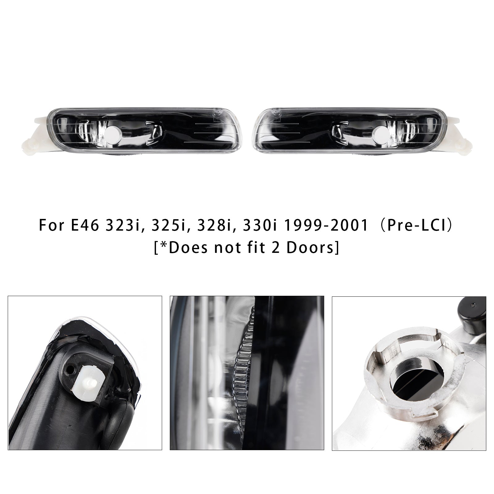 Paar voorbumper mistlamp zonder lampen voor E46 323i 325i 1998-2001 (Pre-LCI)