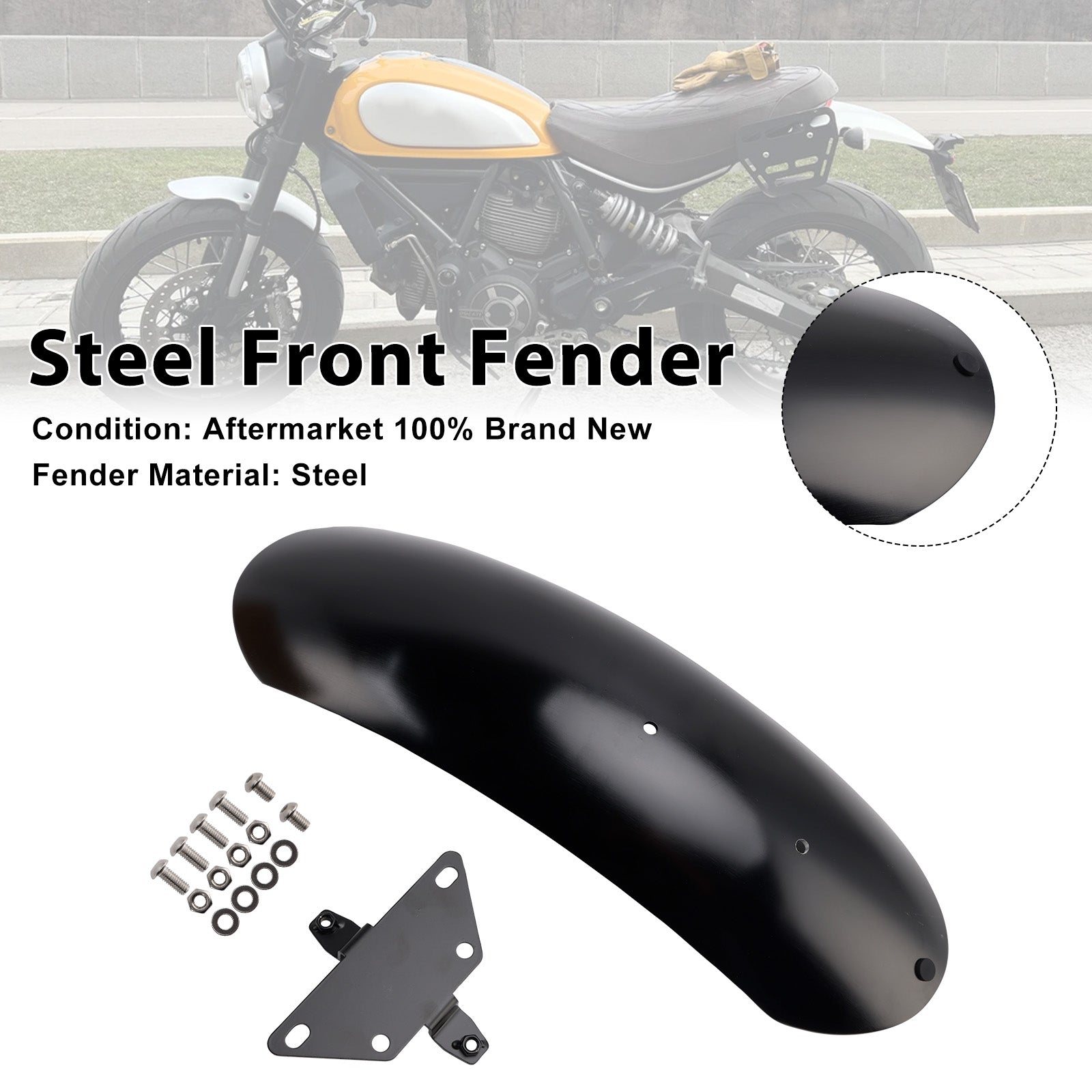 2018-2025 For Ducati Scrambler 1100 ( PRO/Sport/Spezial/ Dark PRO/Sport PRO ) Steel Front Fender Mudguard