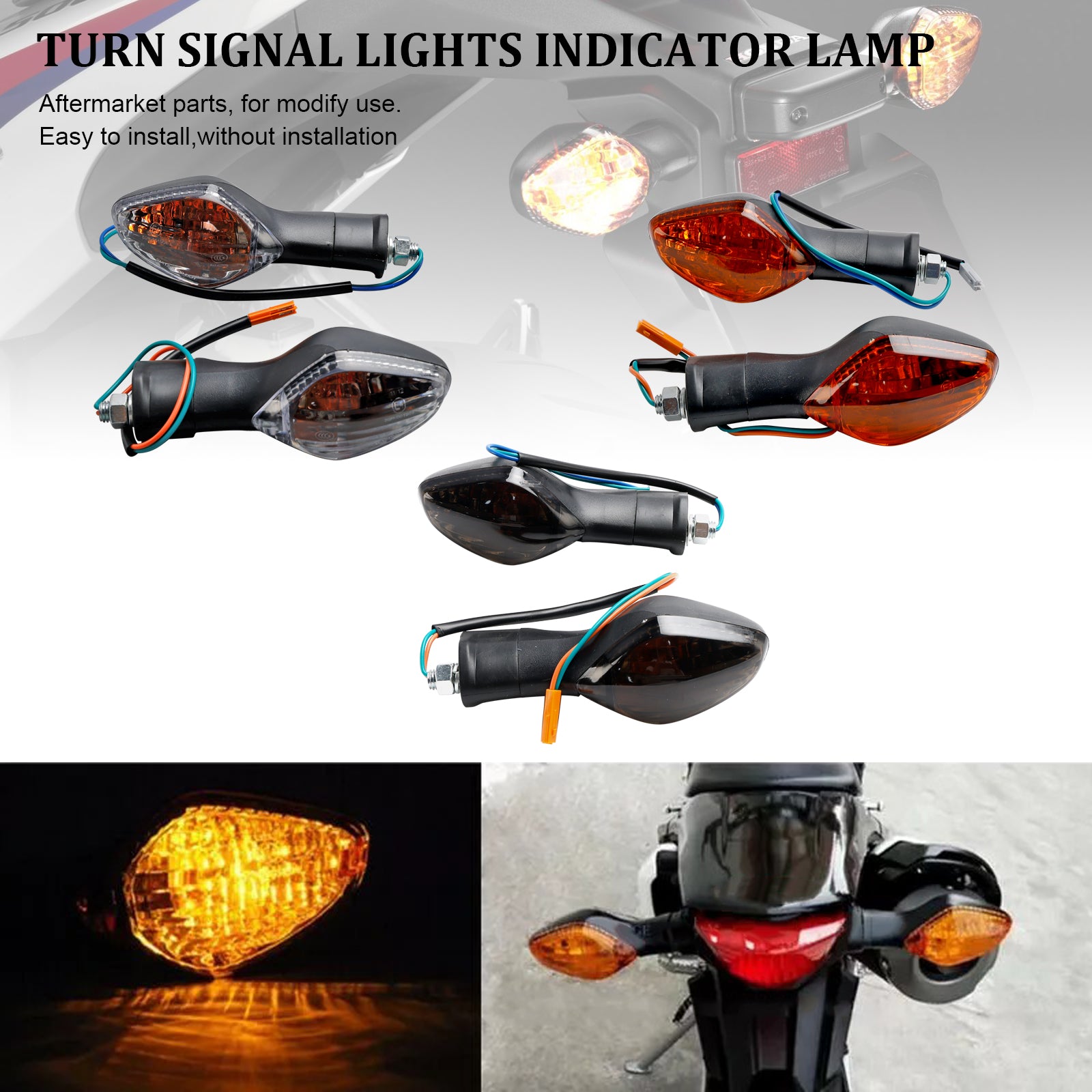 Turn Signal Lights Indicator Lamp For Honda CBR500 CBR650F CTX700 MSX125