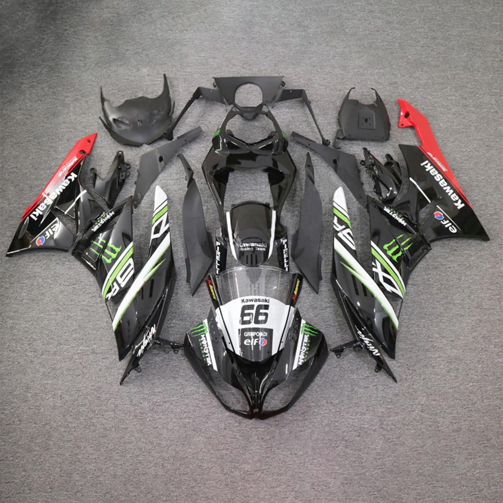2009-2012 KAWASAKI ZX6R 636 Kit de carénage Kit de carrosserie en plastique Abs