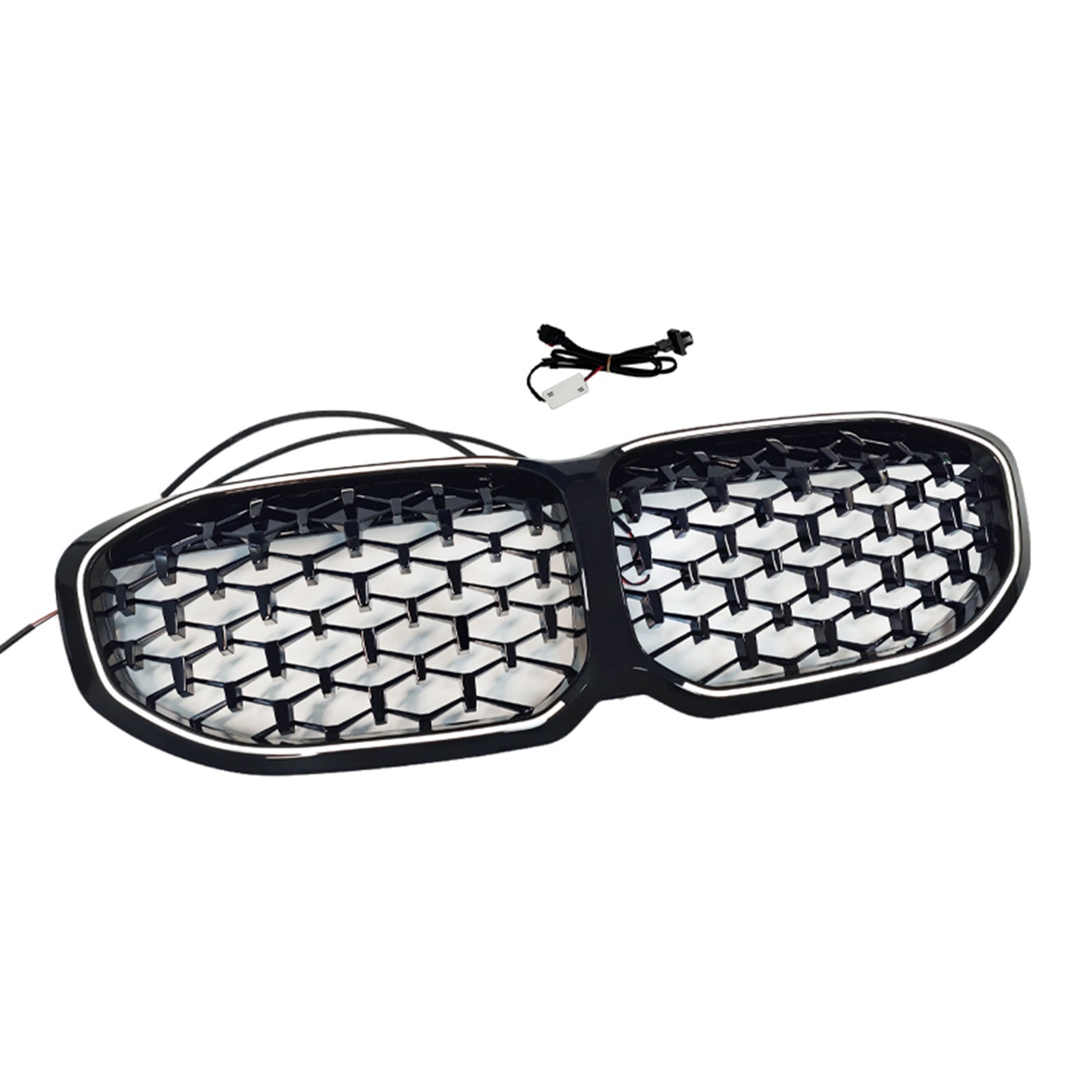 Diamond Front Kidney Grill Grille Fit BMW 1 Series F40 2019-2024 Gloss Black