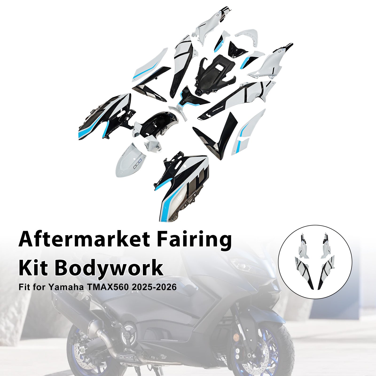 Kit de carénage de carrosserie par injection pour Yamaha TMAX560 2025-2026