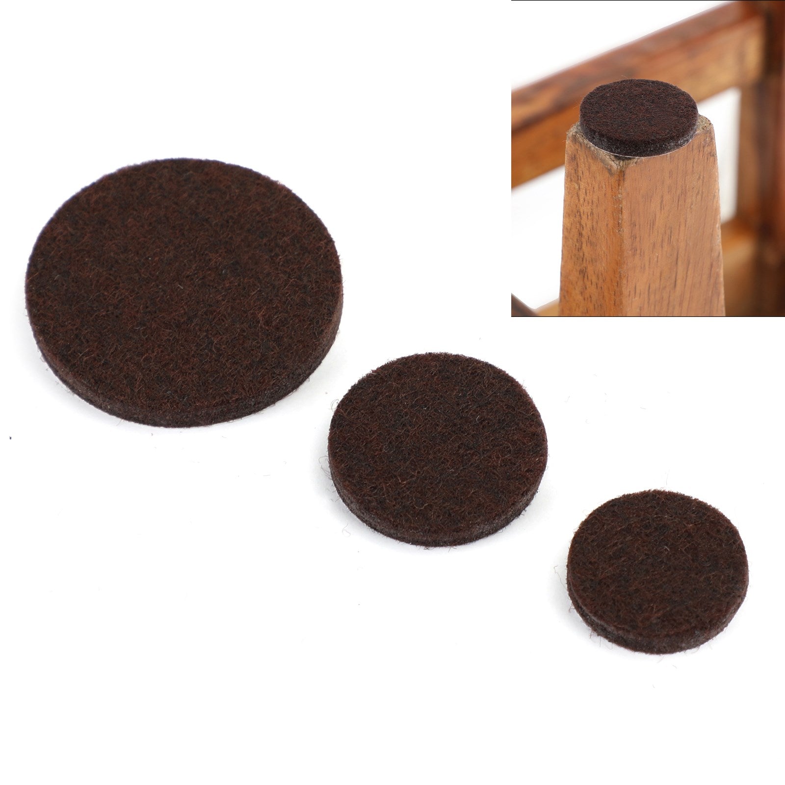 80 Piece Self-Stick Furniture Felt Pads for Hard Surfaces Brown