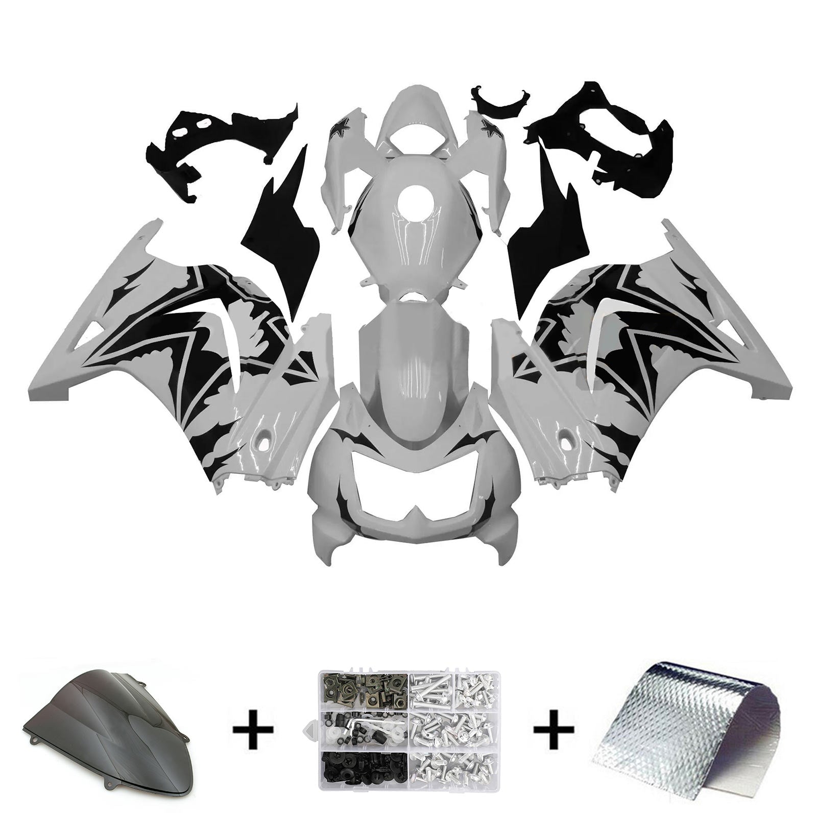 Kit de carénage d'injection Kawasaki EX250 Ninja250R 2008-2012, carrosserie en plastique ABS