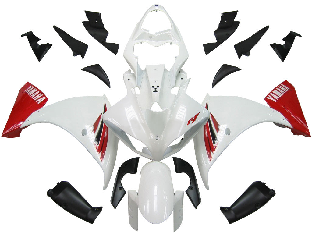 2009-2011 Yamaha YZF-R1 White Red Racing Fairings Generic