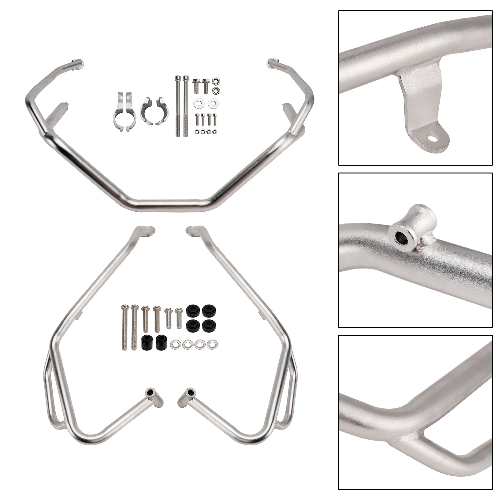 Upper Lower Kit Engine Guard Frame Crash Bar Silver For Honda X-Adv 750 2025+