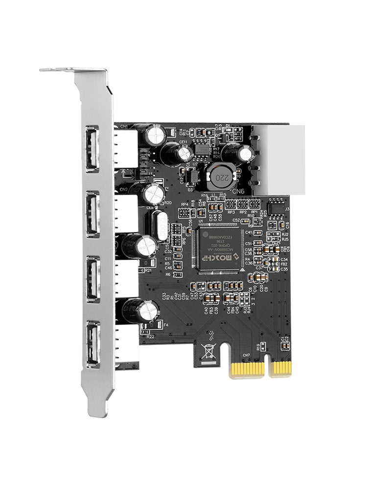 Hub 2.0 PCIe til USB 2.0 Expansion Card Moschip Adapter Card 4pin strømforsyning