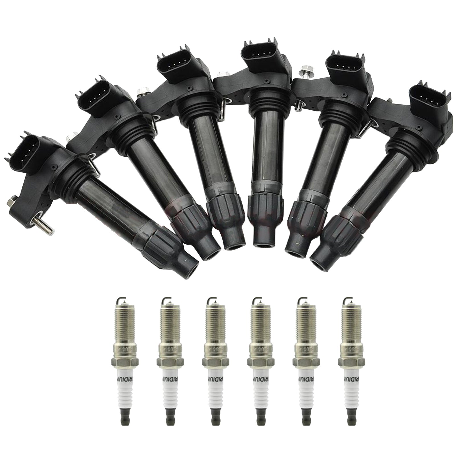 6 Ignition coil+6 Spark Plug UF569 For Cadillac GMC Acadia Buick