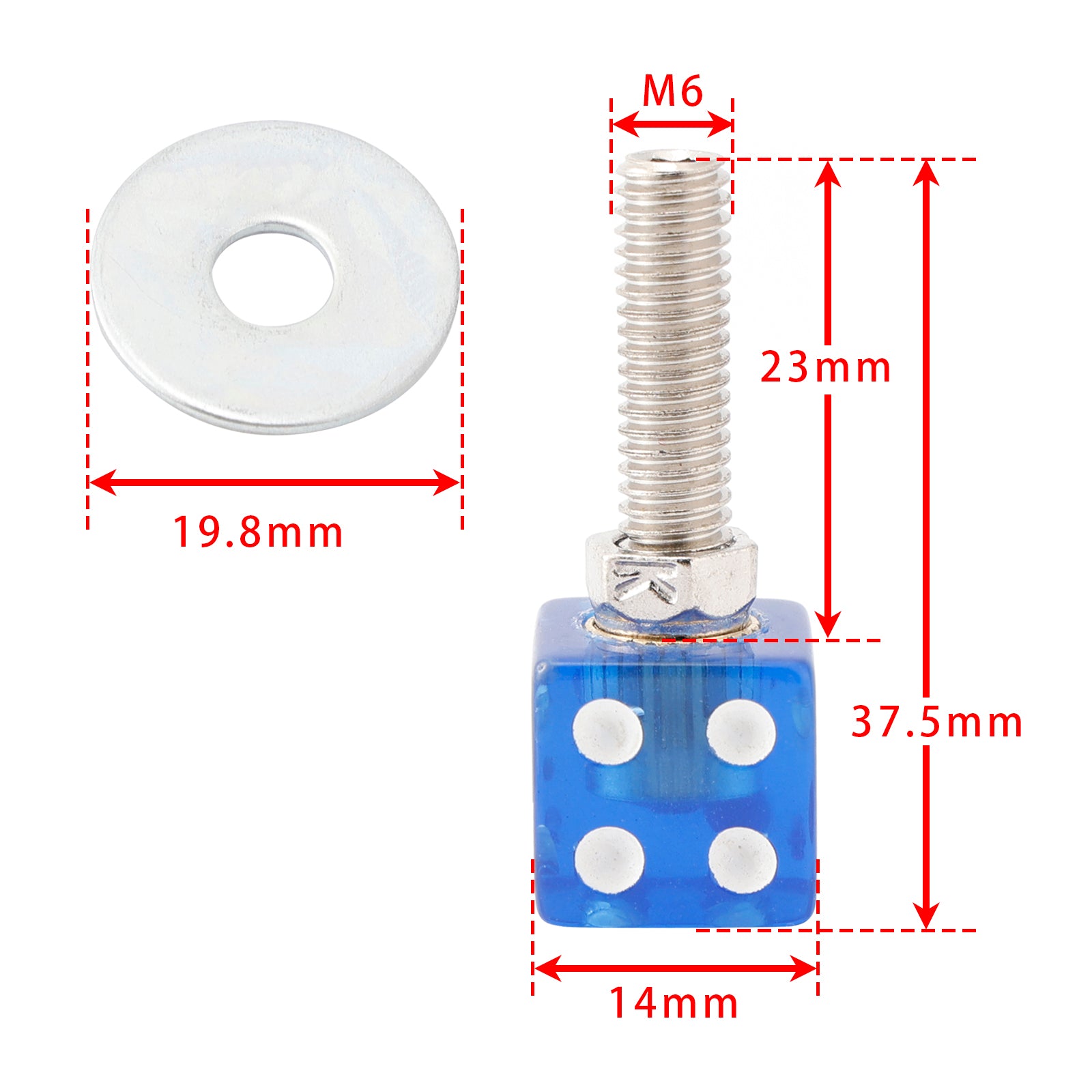 M6 Plastic Custom Dice Liceding Plate de plaque d'immatriculation Vis de trame