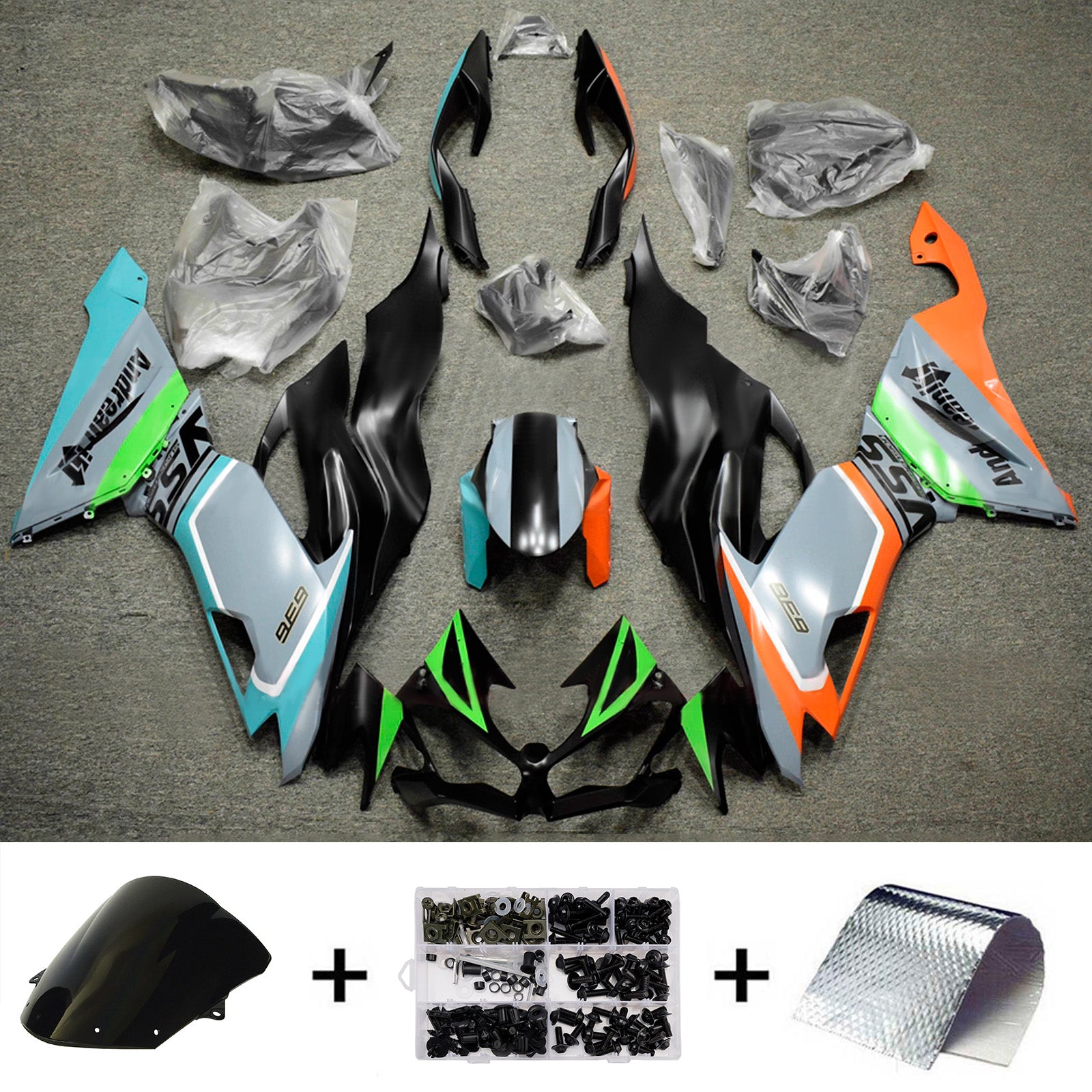 Injection Fairing Kit Bodywork Plastic ABS fit For Kawasaki ZX6R 2019-2023