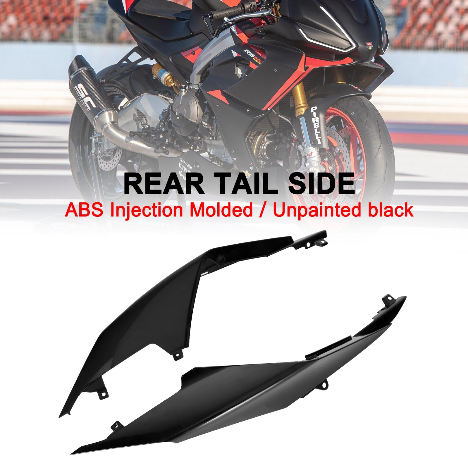 Unpainted ABS Rear Tail Seat Side Cover Fairing For Aprilia RS 660 2020-2024