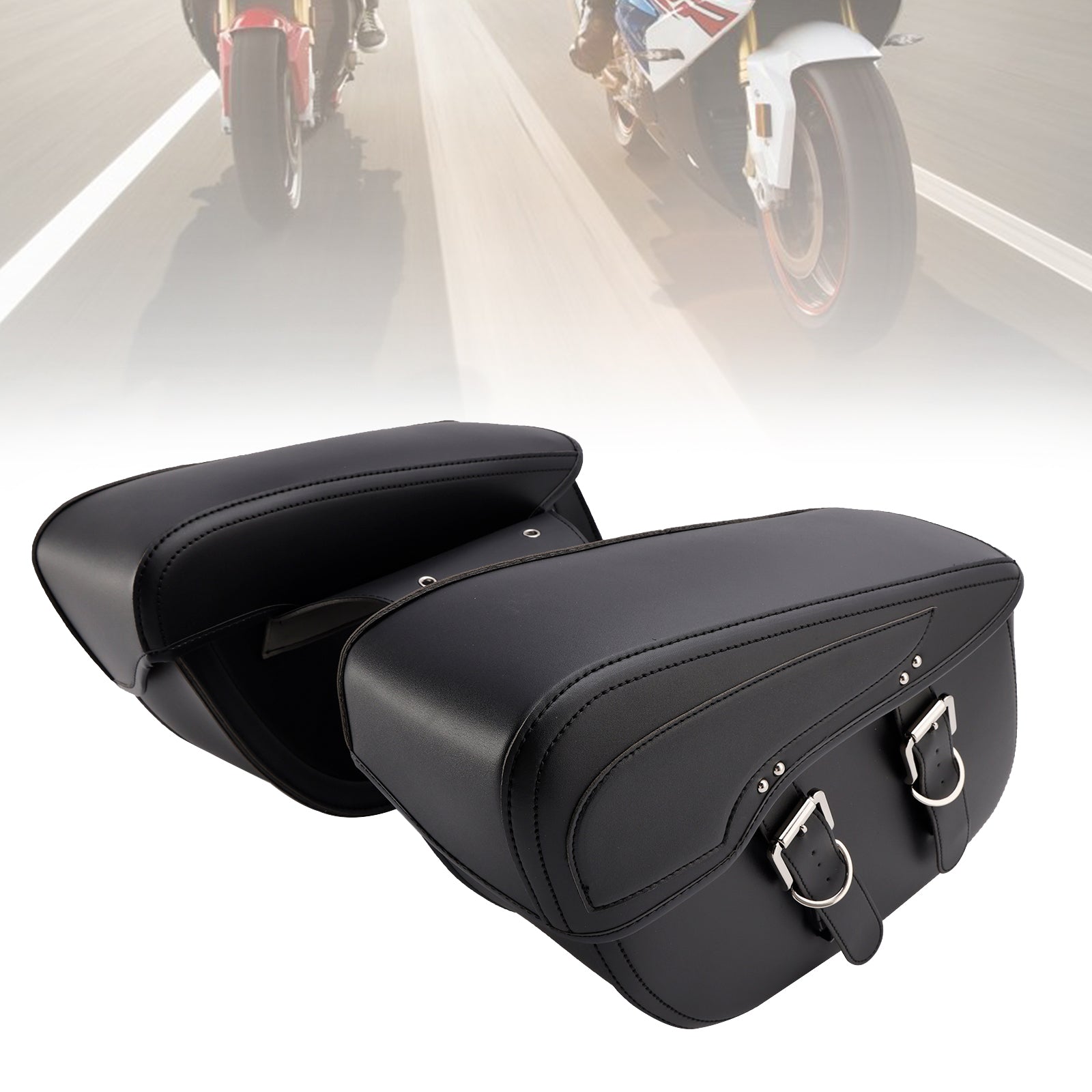 Side Tail Bag Saddlebag Color Matching Luggage Black 42L For Scooter Motorcycle
