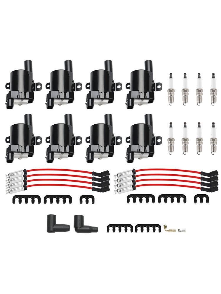 8Pack Ignition Coil+Spark Plug+Wires Set UF262 For Chevy Silverado 1500 2500 GMC