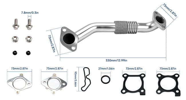 2010-2014 Honda CR-V 2.2 iDTEC EGR-rörreparationssats N22B iDTEC-motorer 18725-RL0-G02