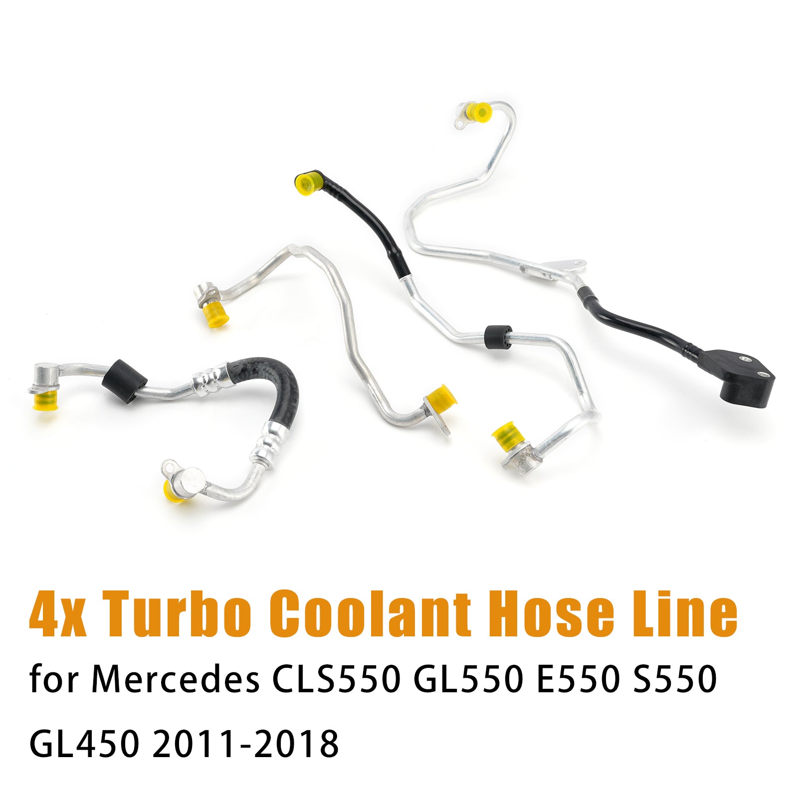 4x Turbo Coolant Hose Line for Mercedes CLS550 GL550 E550 S550 GL450 2011-2018