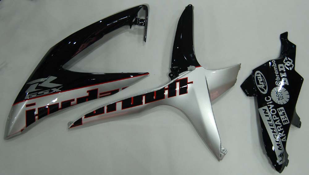 2008-2010 Suzuki GSXR 600 750 Black Silver Jordan Racing Fairings Generic