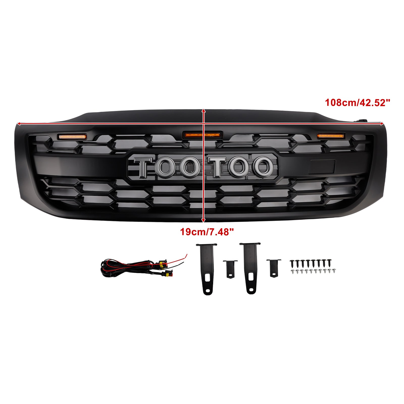 2012-2014 Toyota Hilux Vigo MK7 Matt Black Front Bumper Grille Grill