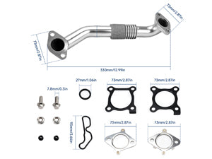 2010-2014 Honda CR-V 2.2 iDTEC EGR-rörreparationssats N22B iDTEC-motorer 18725-RL0-G02