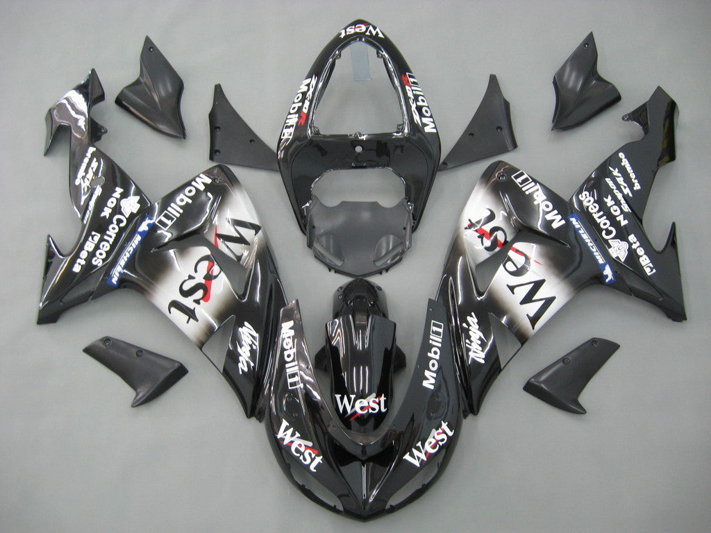 2006-2007 Kawasaki ZX 10R Amotopart Fairings Black White West Racing Customs Fairing