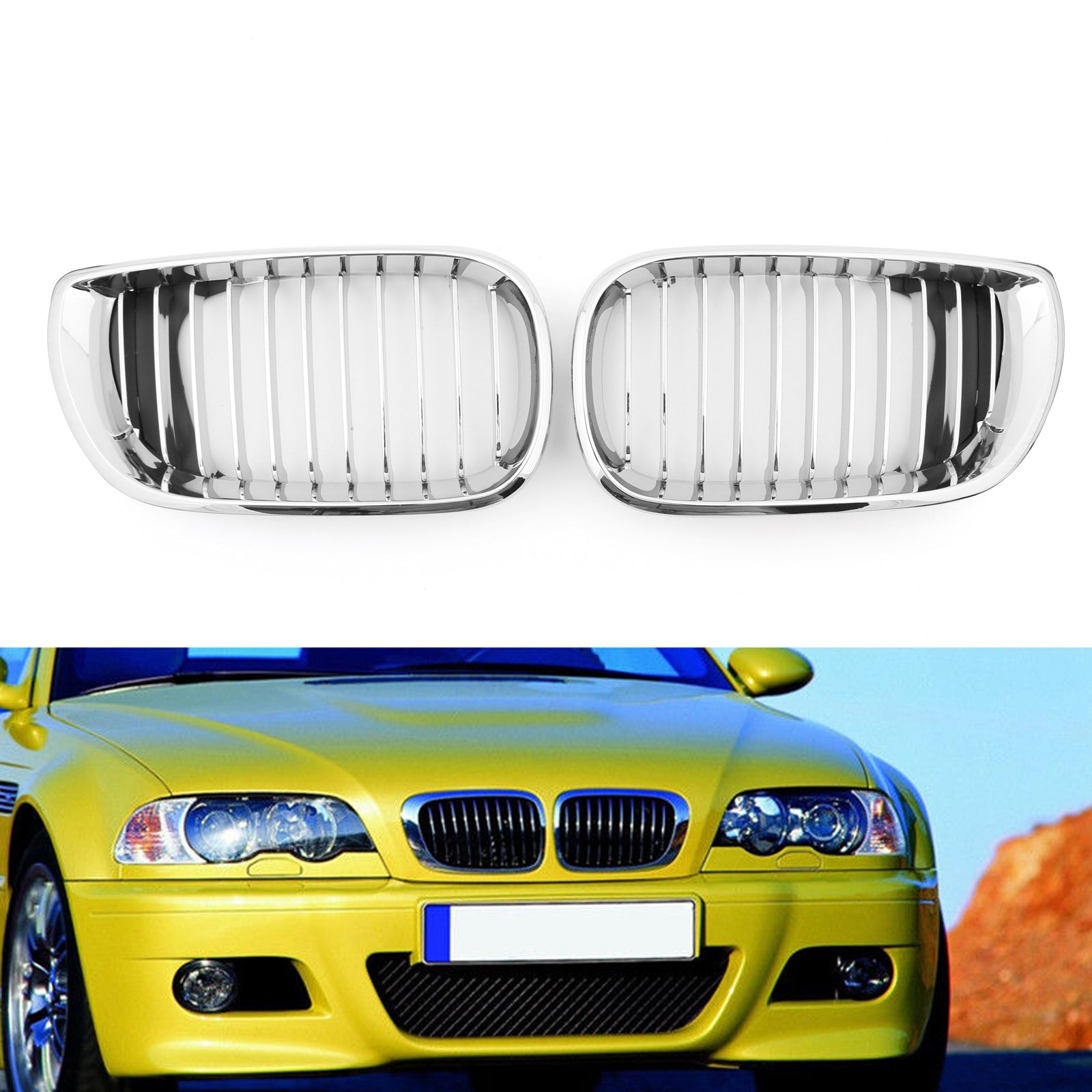 2002-2005 BMW E46 3 Série 4 Porte avant Capuche rein grille chrome