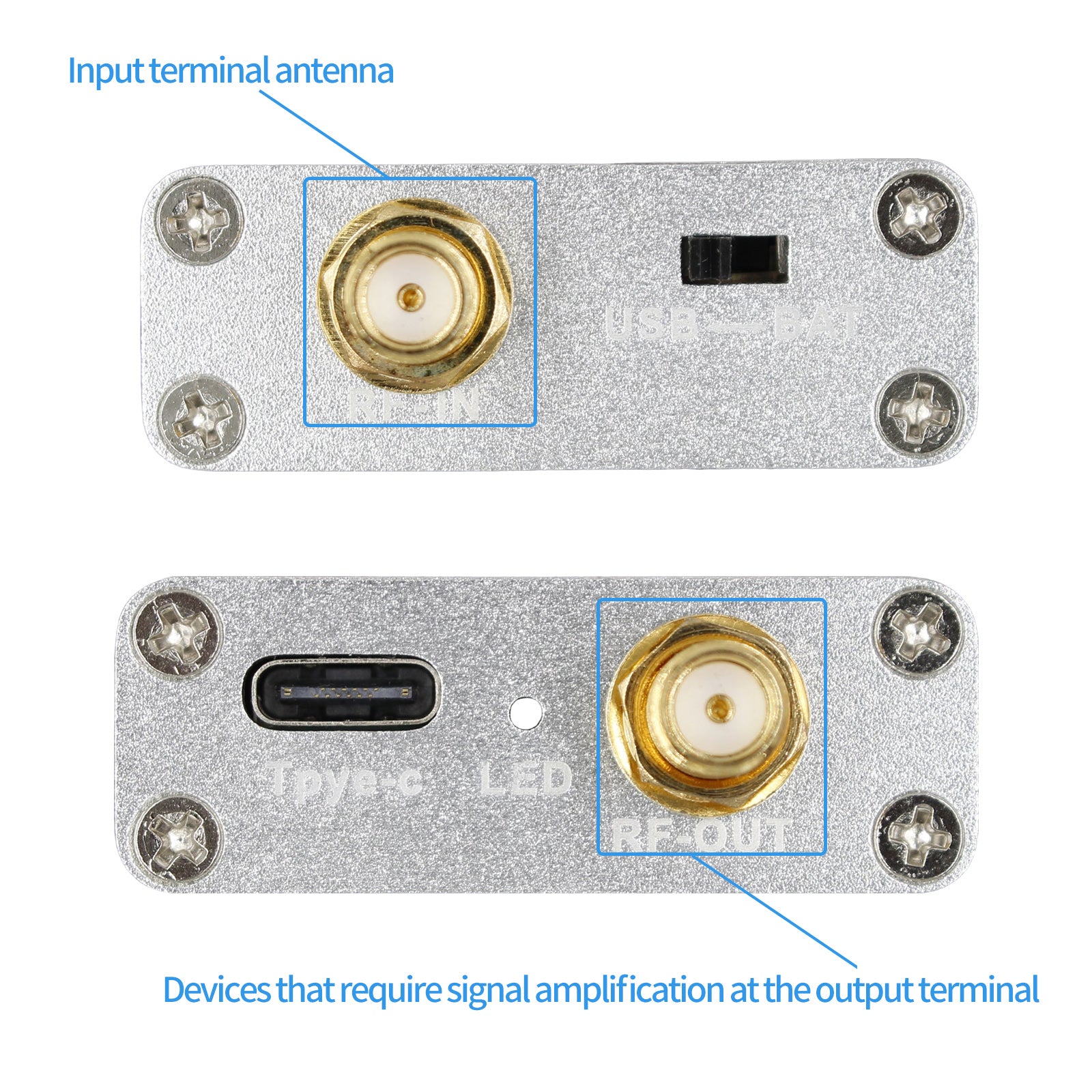 Amplificateur à faible bruit pleine bande 100K-6GHz, préamplificateur de puissance à Gain élevé 20dB HT004