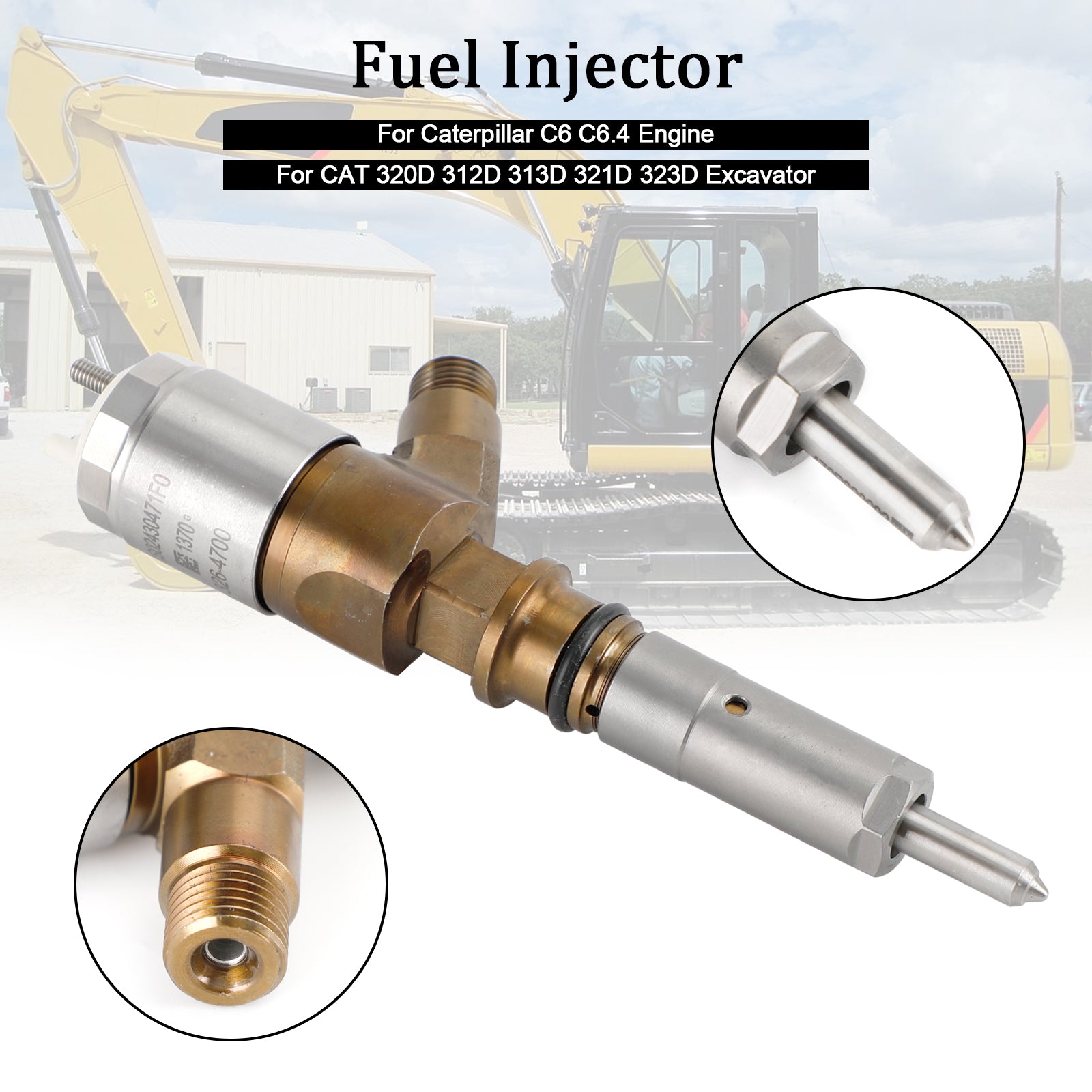 Injecteur de carburant 3264700 adapté à Caterpillar C6 C6.4 adapté à la pelle CAT 320D, 1 pièce