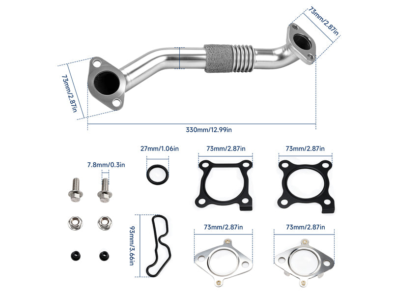 2010-2014 Honda CR-V 2.2 iDTEC EGR-rörreparationssats N22B iDTEC-motorer 18725-RL0-G02