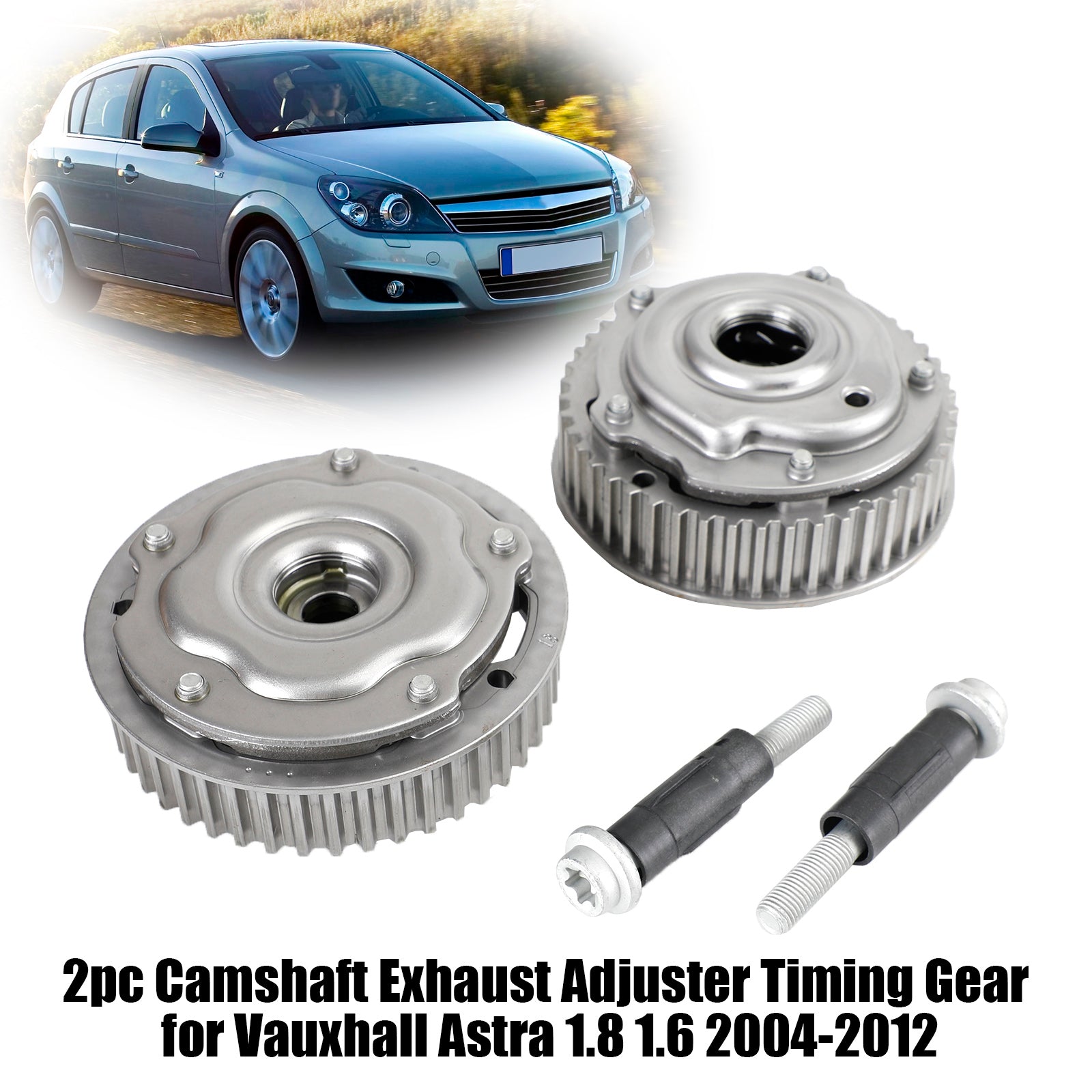 2004-2012 Vauxhall Astra 1.8 1.6 1.6i MKV Estate 2pc Intake & Exhaust Camshaft Adjusters 55567049