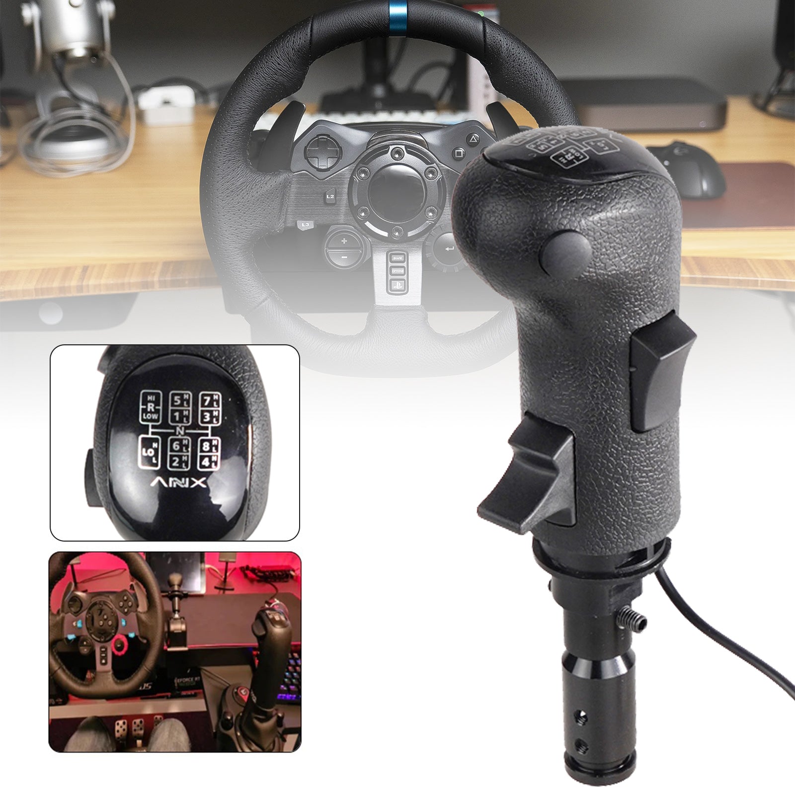 New PC USB Gearshift Knob for Logitech G923 G29 G27 G25 TH8A Racing Games