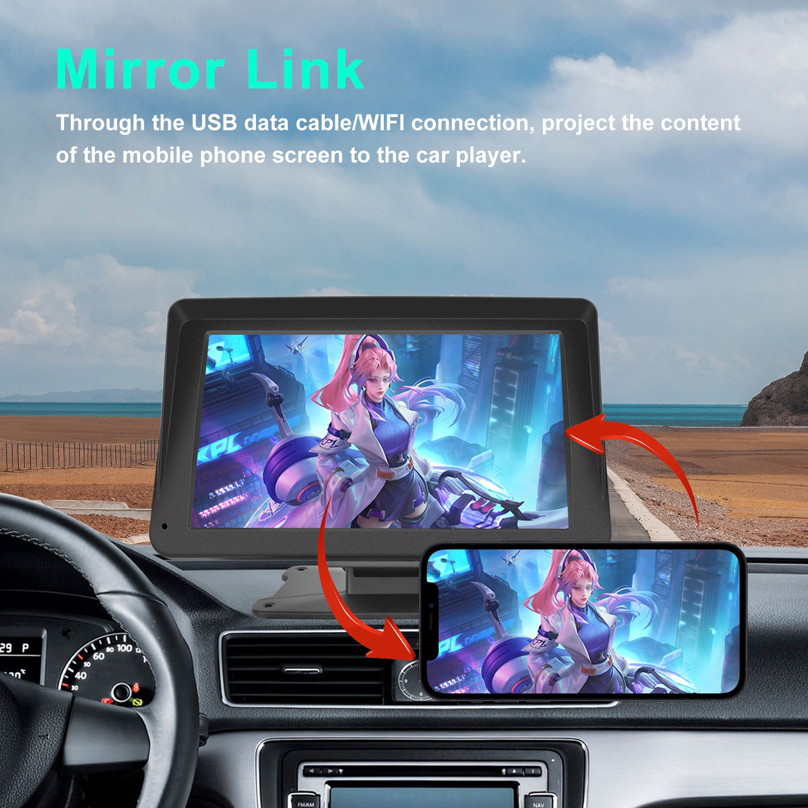 7-inch CarPlay Multifunction Player Auto Apple AirPlay Android Projection Camera