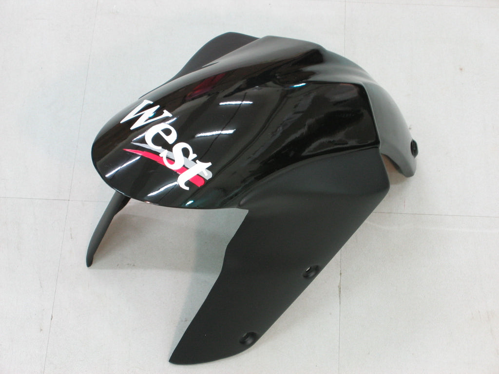 2005-2006 Kawasaki ZX6R 636 Fairings Black White West ZX6R Racing Generic