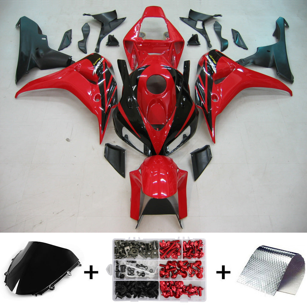 2006-2007 Honda 1000RR Fairing Red Black Kit by Amotopart