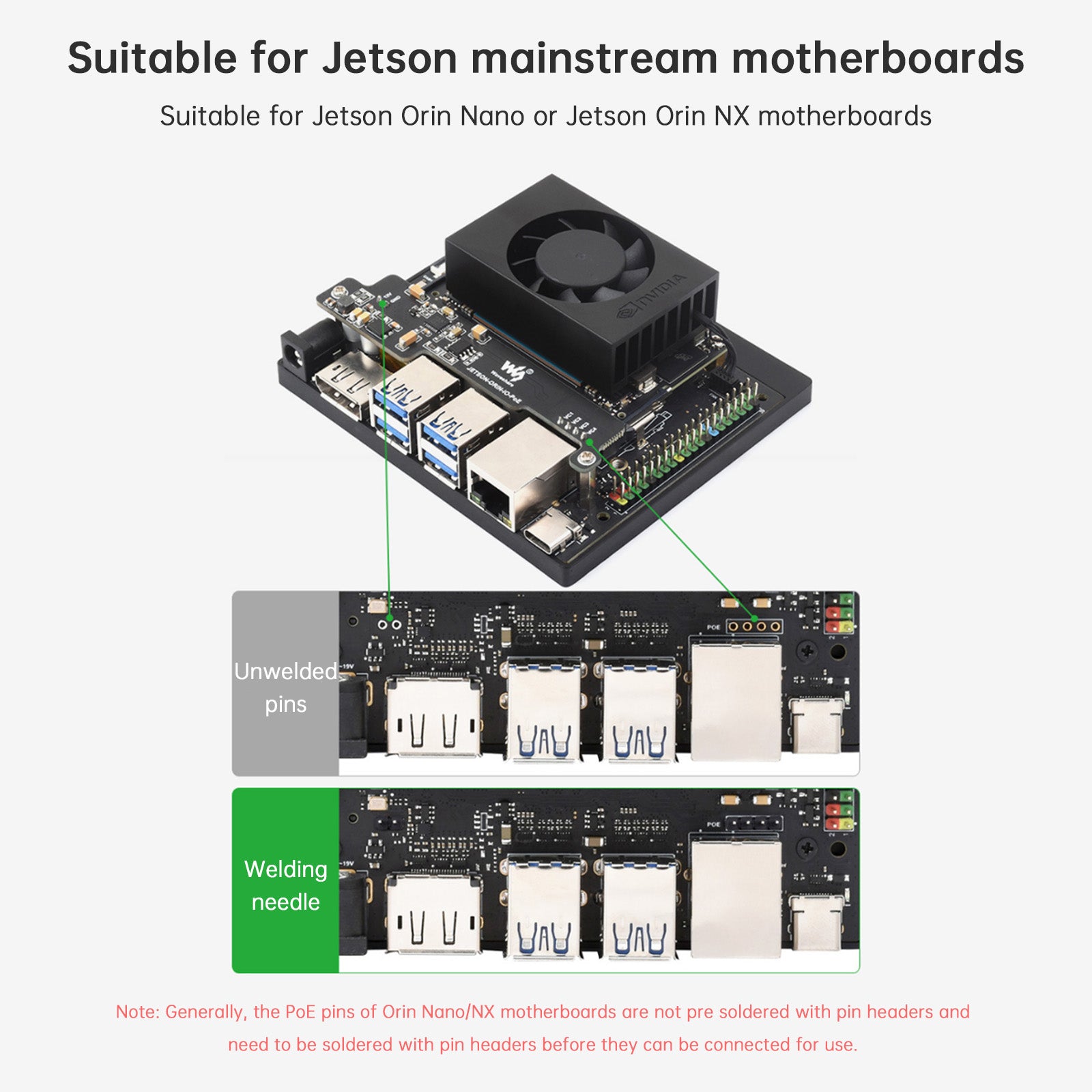 Carte d'extension d'alimentation Ethernet POE NVIDIA Jetson Orin Nano/NX 802.3af/at