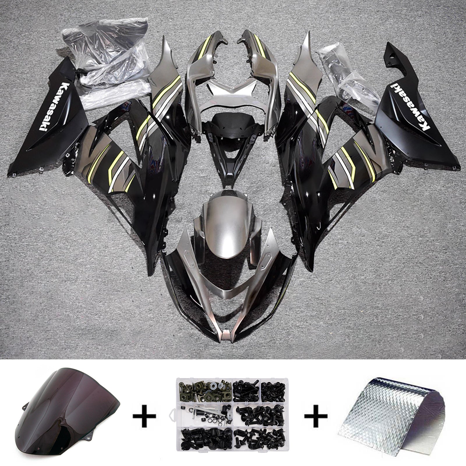 Kit carena iniezione carrozzeria in plastica ABS adatta per Kawasaki ZX6R 636 2013-2018