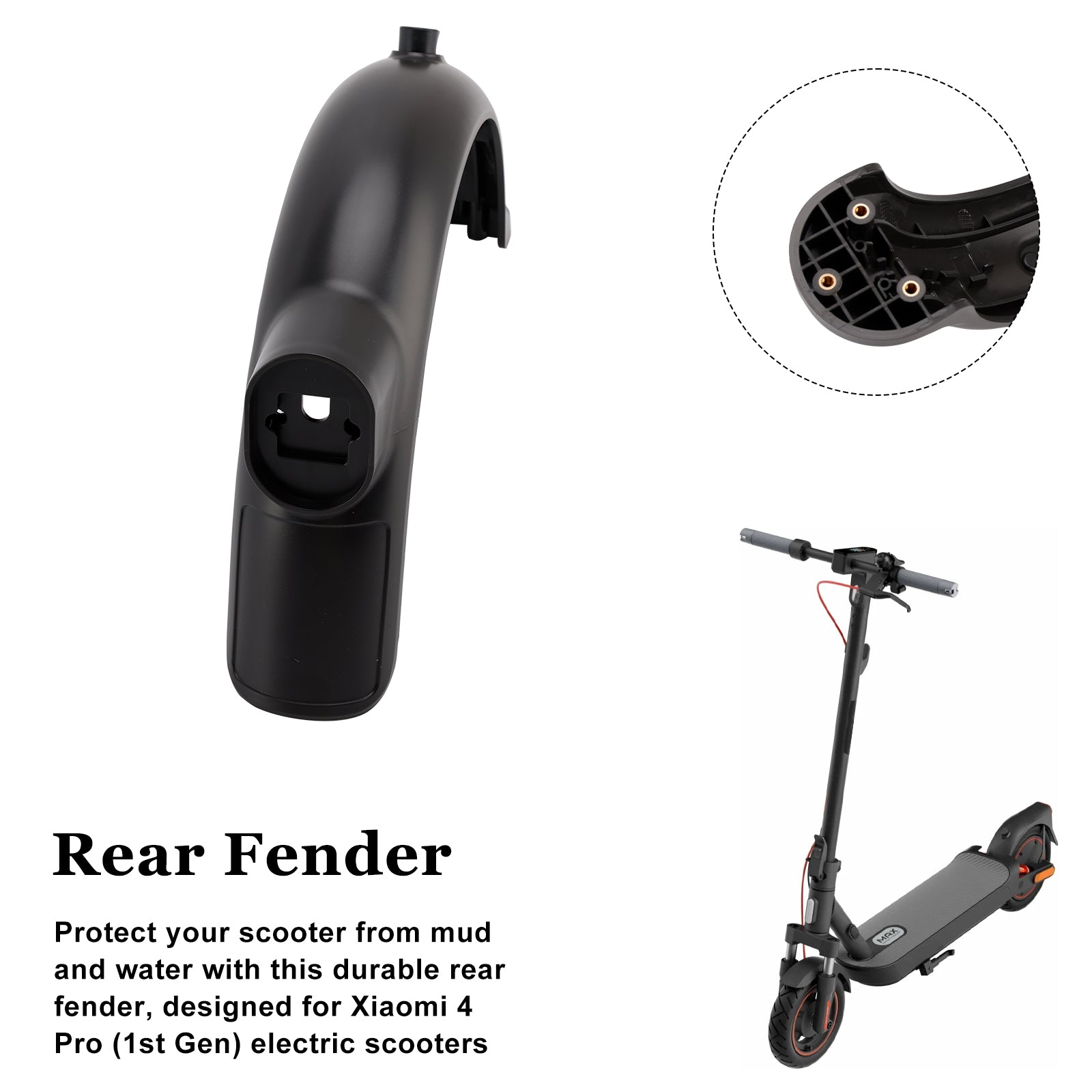 Achterspatborden compatibel met Xiaomi 4 Pro (1e generatie) e-scooter