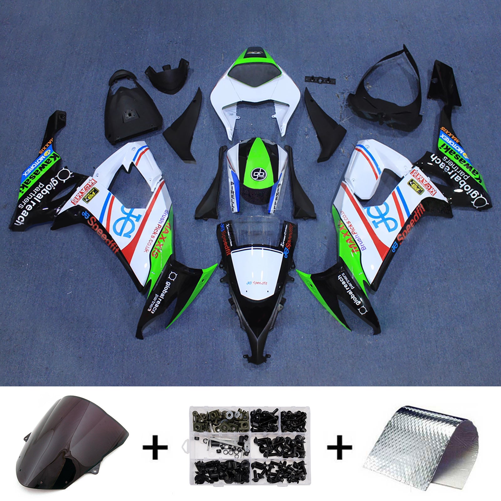 Kit carenatura iniezione carrozzeria in plastica ABS adatta per Kawasaki ZX10R 2008-2010