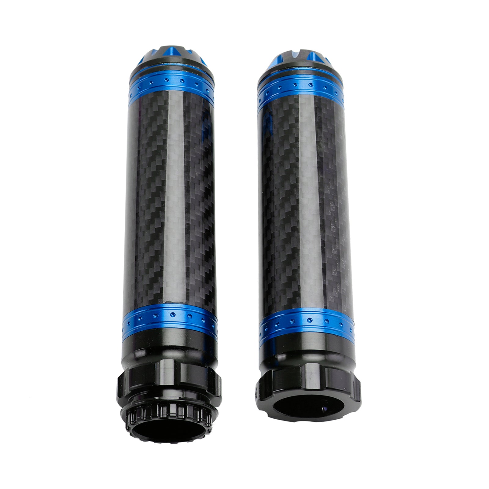 7/8"/22mm Motorfiets Stuur Handgrepen Carbon Universeel Groen Voor Motorfiets Zilver